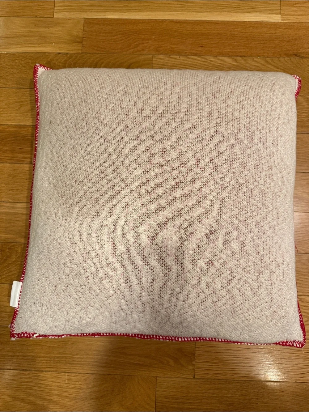 cupcakes & cashmere Red Bow Pattern Knit Holiday Pillow
